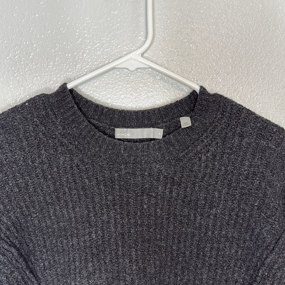 VINCE Women's Black Overlap Panel Crewneck Sweater XS - Picture 6 of 8